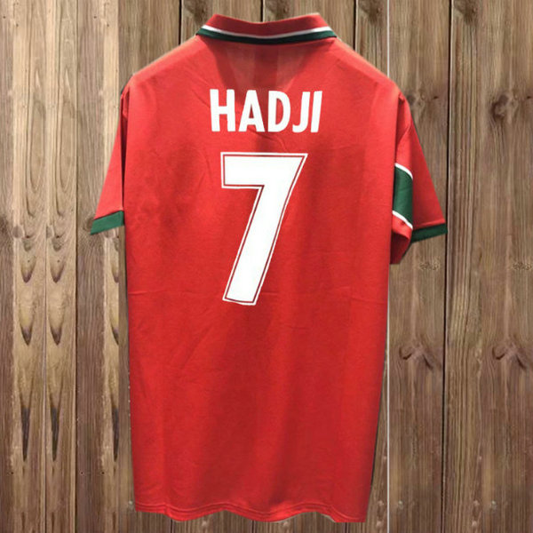 maroc exterieur maillots de foot 1998 hadji 7 rouge homme
