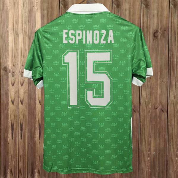 mexique domicile maillots de foot 1995 espinoza 15 vert homme