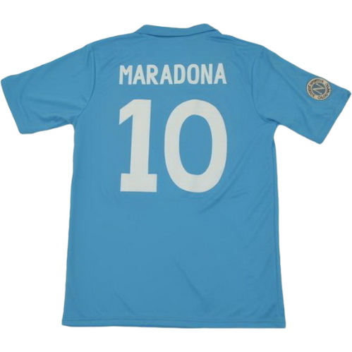 naples domicile maillots de foot 1987-1988 maradona 10 bleu homme