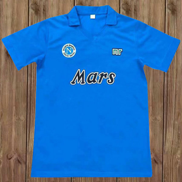 naples domicile maillots de foot 1989-1990 bleu homme
