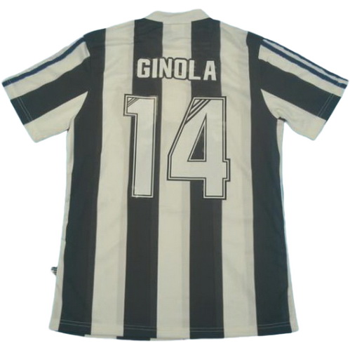 newcastle united domicile maillots de foot 1995-1997 ginola 14 noir blanc homme