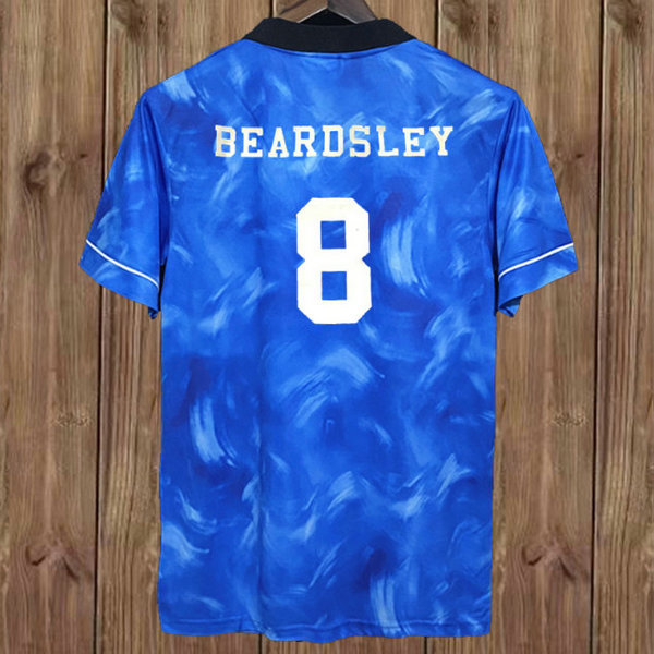 newcastle united exterieur maillots de foot 1993-1995 beardsley 8 bleu homme