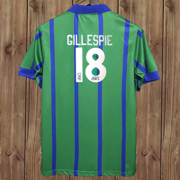 newcastle united troisième maillots de foot 1993-1995 gillespie 18 vert homme
