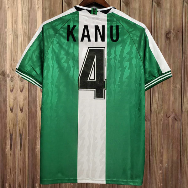 nigeria domicile maillots de foot 1996 kanu 4 vert homme