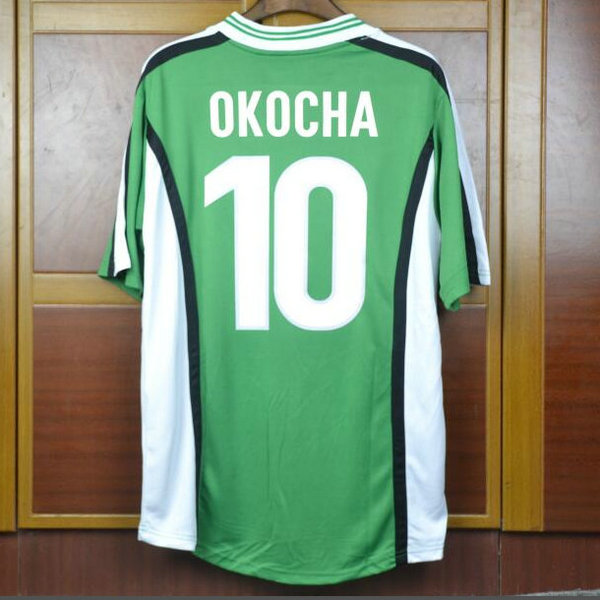 nigeria domicile maillots de foot 1998 okocha 10 vert homme