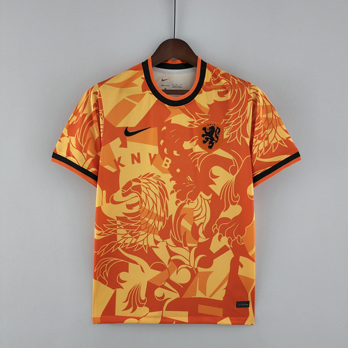 olanda training maillots de foot 2022-2023 orange homme