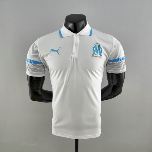 om marseille maillots polo de foot 2022-2023 blanc homme