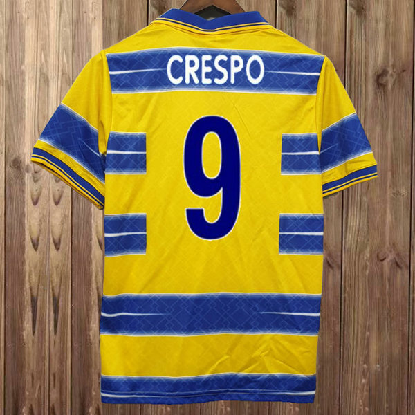 parma domicile maillots de foot 1998-1999 crespo 9 jaune homme