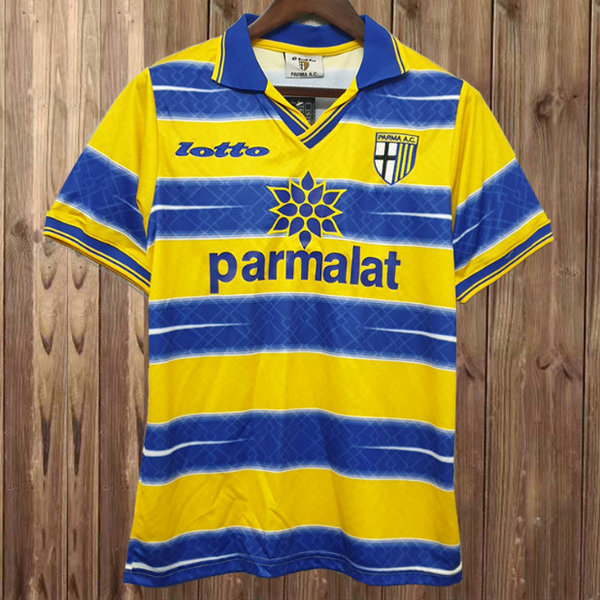 parma domicile maillots de foot 1998-1999 jaune homme