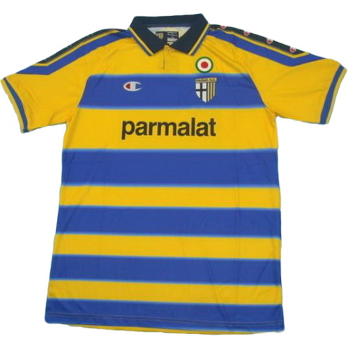 parma domicile maillots de foot 1999-2000 jaune bleu homme