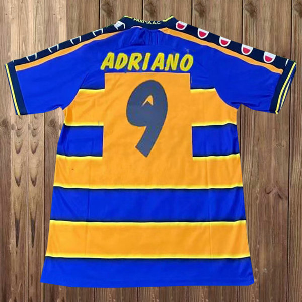 parma domicile maillots de foot 2002-2003 adriano 9 bleu homme