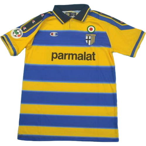 parma domicile maillots de foot lega 1999-2000 jaune bleu homme