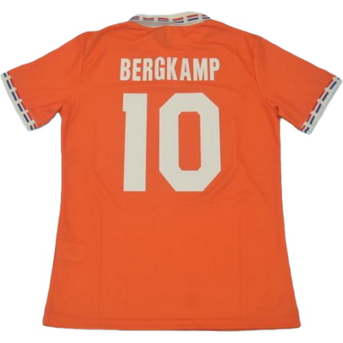 pays-bas domicile maillots de foot 1996 bergkamp 10 orange homme