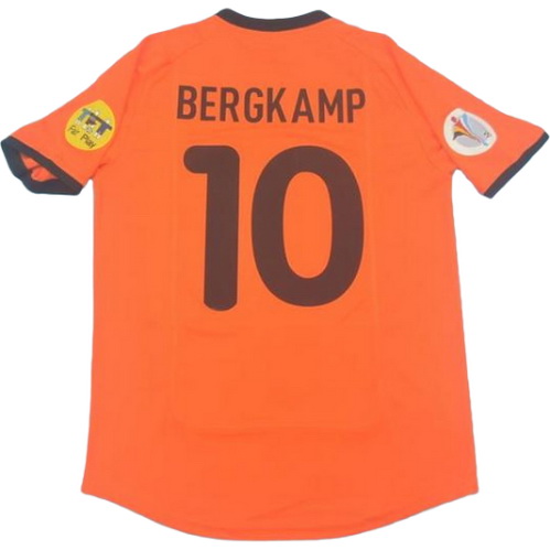 pays-bas domicile maillots de foot 2000 bergkamp 10 orange homme