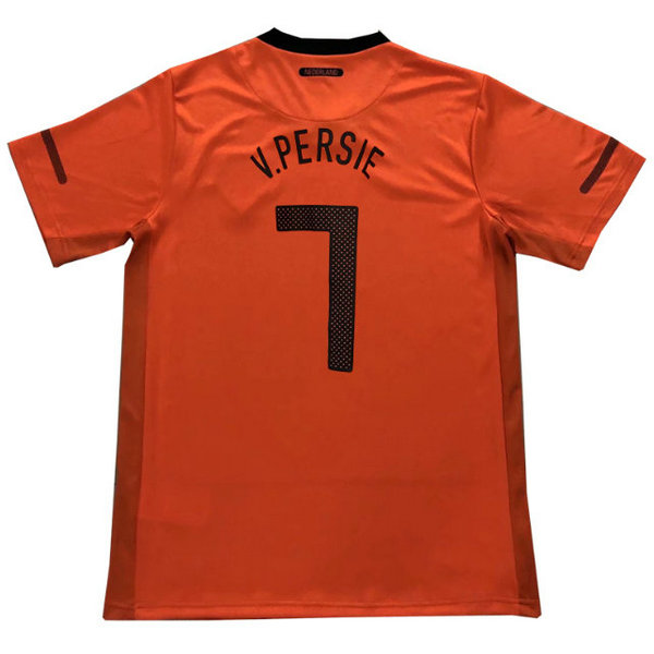 pays-bas domicile maillots de foot 2010 v.persie 7 orange homme
