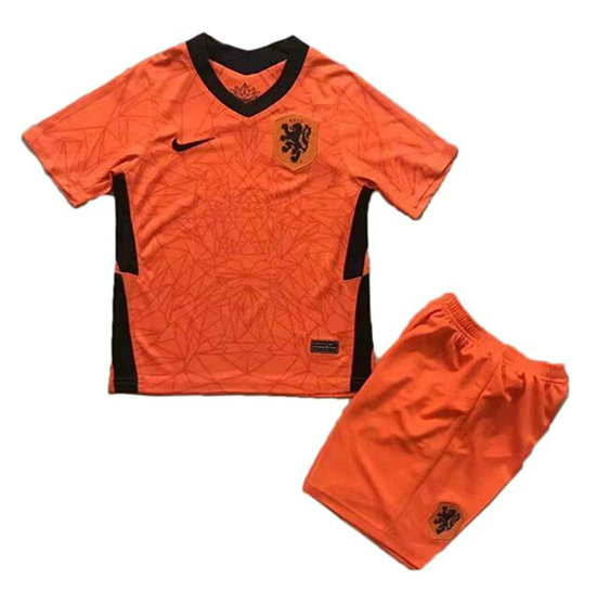 pays-bas domicile maillots de foot 2020-2021 orange enfants