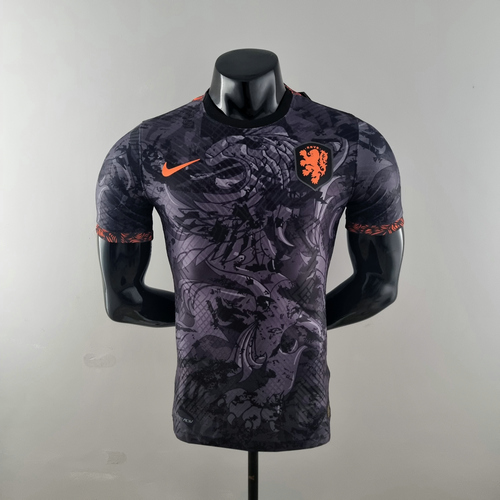 pays-bas special edition maillots de foot 2022-2023 noir player version homme