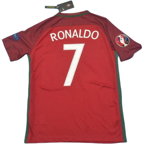 portugal domicile maillots de foot 2016 ronaldo 7 rouge homme