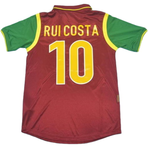 portugal domicile maillots de foot copa mundial 1998 rui costa 10 rouge homme