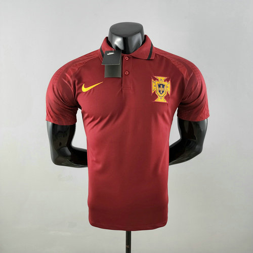 portugal maillots polo de foot 2022-2023 rouge homme
