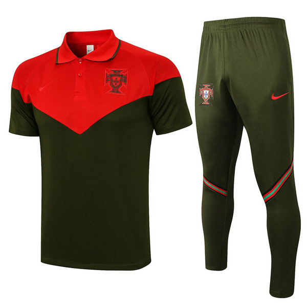 portugal moda maillots polo de foot 2021 2022 ensemble rouge vert homme