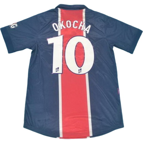 psg domicile maillots de foot 1998-1999 okocha 10 bleu homme