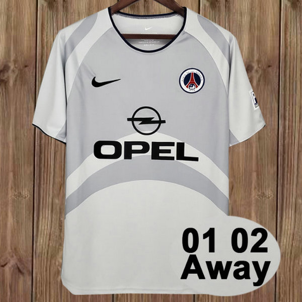 psg exterieur maillots de foot 2001-2002 gris homme