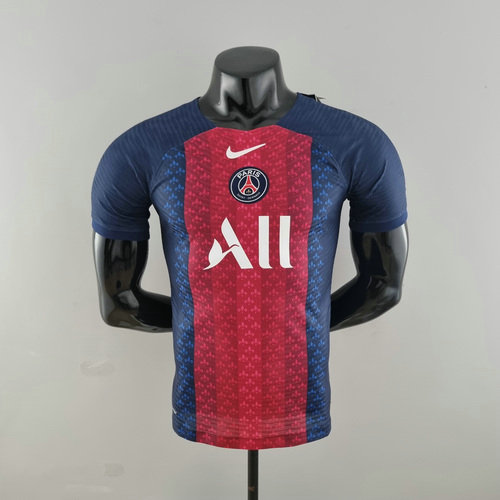 psg joint version maillots de foot 2022-2023 rouge bleu player version homme