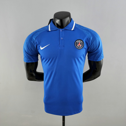 psg maillots polo de foot 2022-2023 bleu homme