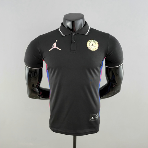 psg maillots polo de foot 2022-2023 noir violet homme