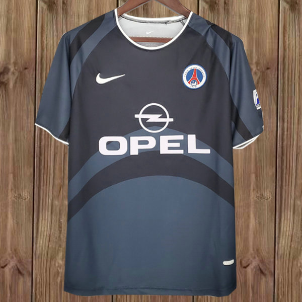 psg troisième maillots de foot 2001-2002 gris homme