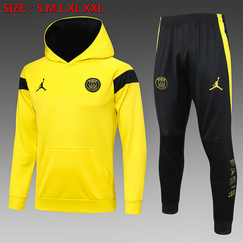 psg veste à capuche entièrement zippée de foot 2023-2024 jaune homme