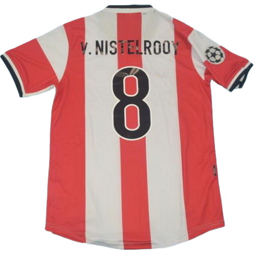 psv eindhoven domicile maillots de foot 1998 v.nistelrooy 8 rouge homme