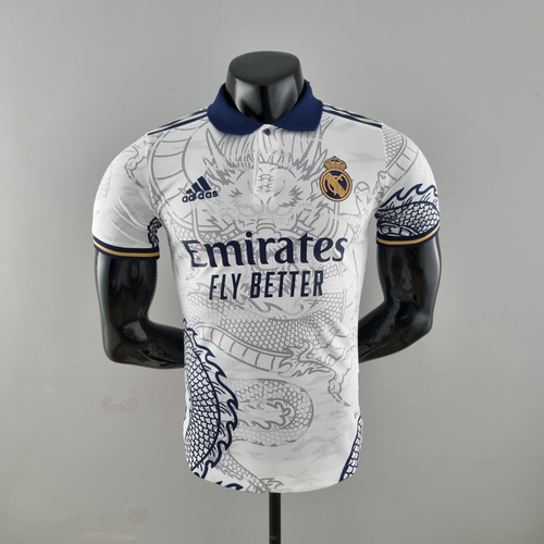 real madrid chinese dragon maillots de foot 2022-2023 blanc player version homme
