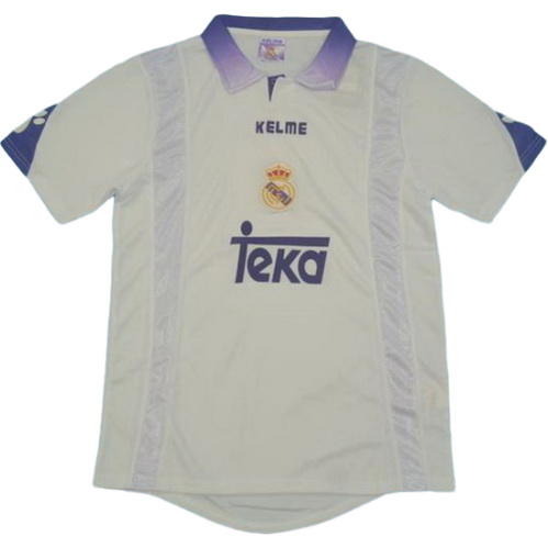 real madrid domicile maillots de foot 1997-1998 blanc homme