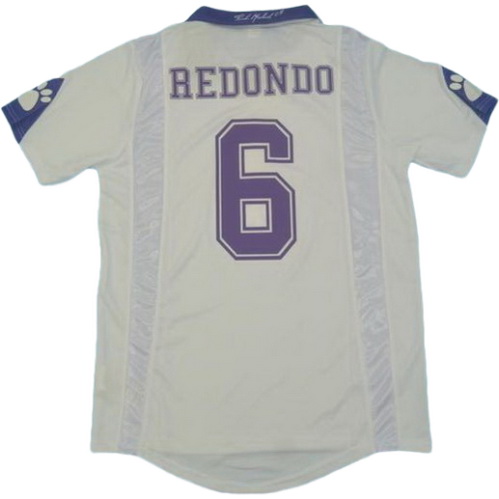 real madrid domicile maillots de foot 1997-1998 redondo 6 blanc homme