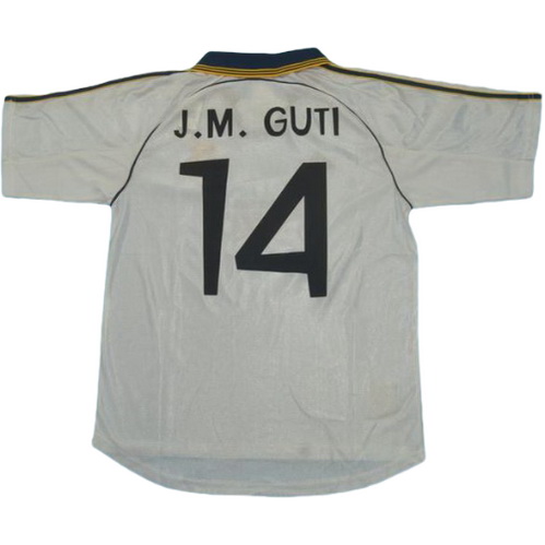 real madrid domicile maillots de foot 1999-2000 j.m. guti 14 blanc homme