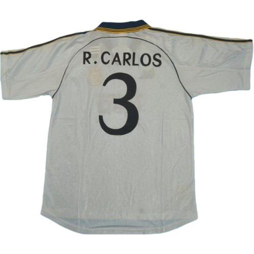 real madrid domicile maillots de foot 1999-2000 r.carlos 3 blanc homme