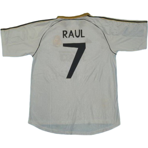 real madrid domicile maillots de foot 1999-2000 raul 7 blanc homme