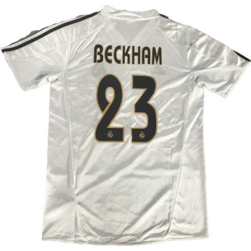 real madrid domicile maillots de foot 2003-2004 beckham 23 blanc homme