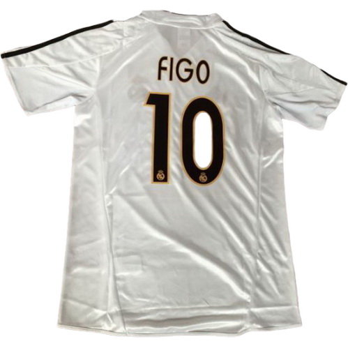 real madrid domicile maillots de foot 2003-2004 figo 10 blanc homme