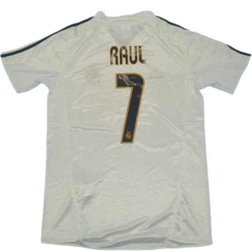 real madrid domicile maillots de foot 2003-2004 raul 7 blanc homme