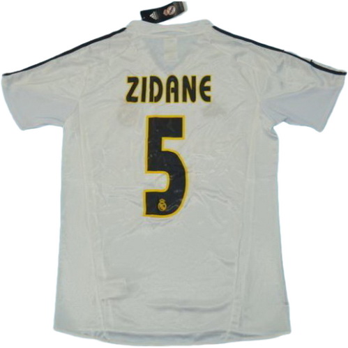 real madrid domicile maillots de foot 2003-2004 zidane 5 blanc homme