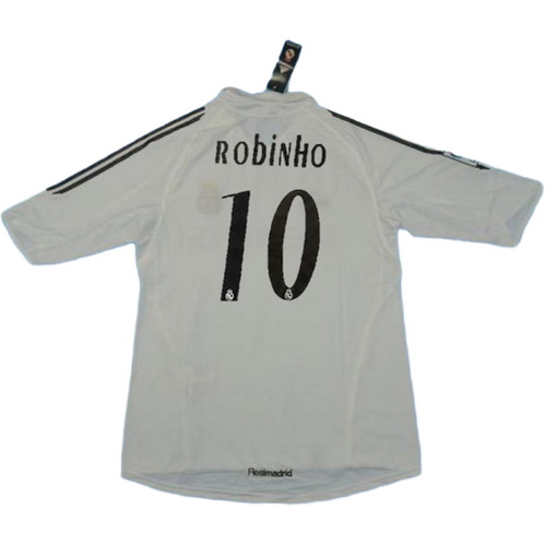 real madrid domicile maillots de foot 2005-2006 robinho 10 blanc homme