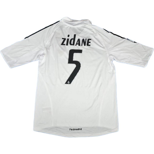 real madrid domicile maillots de foot 2005-2006 zidane 5 blanc homme