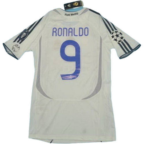 real madrid domicile maillots de foot 2006-2007 ronaldo 9 blanc homme