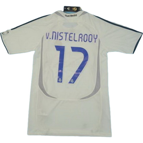 real madrid domicile maillots de foot 2006-2007 van nistelrooy 17 blanc homme