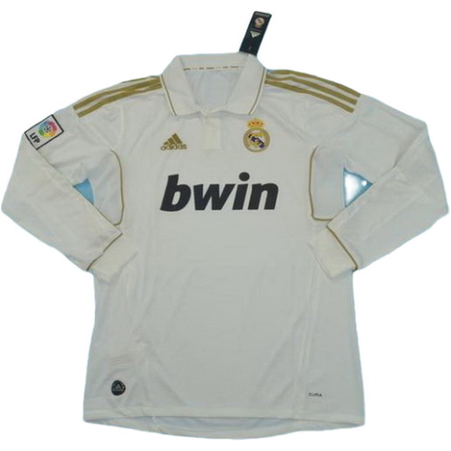 real madrid domicile maillots de foot 2011-2012 manches longues blanc homme