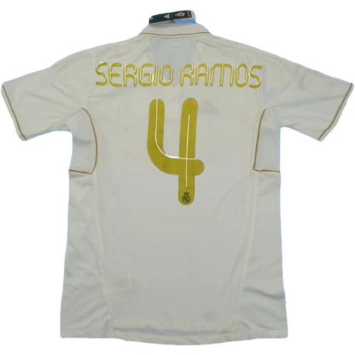 real madrid domicile maillots de foot 2011-2012 sergio ramos 4 blanc homme