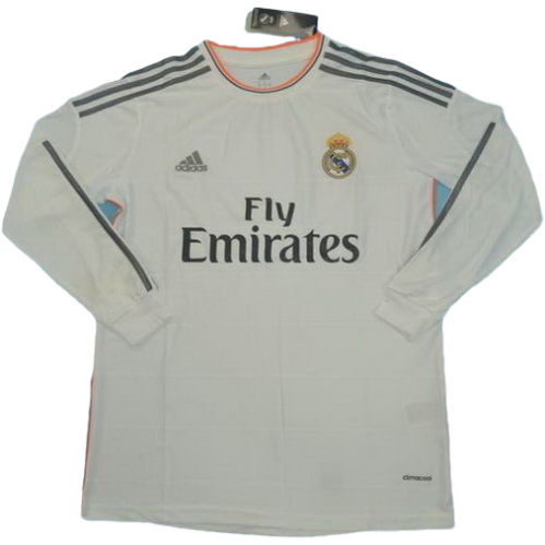 real madrid domicile maillots de foot 2013-2014 manches longues blanc homme